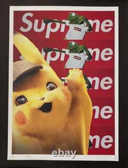 Mort NYC Grand Cadre 16x20 pouces Pop Art Certifié Pikachu Pokemon Supreme Ermite#
