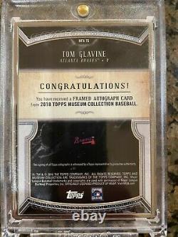 Musée Topps 2018 Tom Glavine Framed Museum Auto Silver Parallel (9/15)
