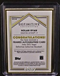 Nolan Ryan-2022 Topps Purple Définitif (#9/10) Framed Auto/autogrpah Rare/gem