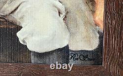 Peinture sur toile encadrée de Babe Ruth, la légende du baseball, par Ron Stark