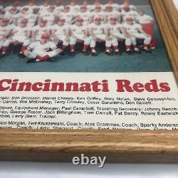 Pete Rose Signé 1975 Cincinnati Reds Team Affiche Encadrée. Royaume