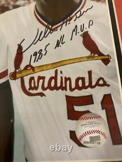 Photo encadrée avec autographes de Ozzie Smith, Willie McGee et Vince Coleman des St Louis Cardinals