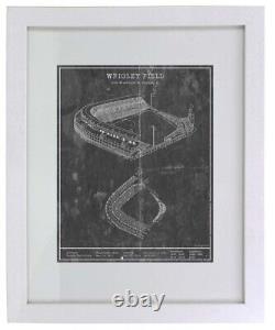 Plan imprimé de baseball vintage des Chicago Cubs au Wrigley Field (années 1930)