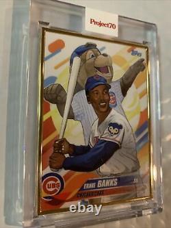 Projet Topps 70 Carte 48 2018 Ernie Banks By Quiccs 1/1 Gold Frame