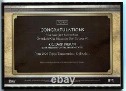 Richard Nixon 2020 Topps Transcendent Gold Framed Cut Signature Auto #1/1 Potus