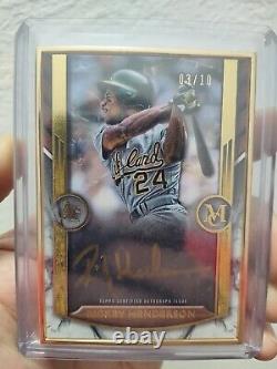 Rickey Henderson 03/10 Auto Gold Framed 2022 Collection Du Musée Topps Oakland A