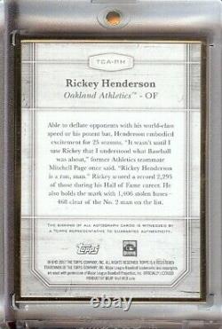 Rickey Henderson 2017 Topps Transcendent Encadré D'athlétisme Automatique #rh 05/25