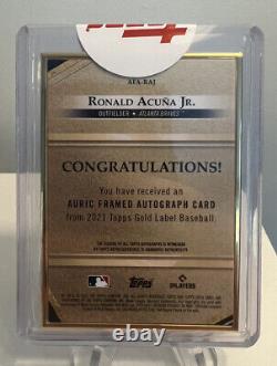 Ronald Acuna Jr. 2021 Topps Gold Label Auric Framed Auto /25