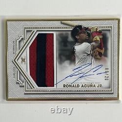 Ronald Acuna Jr. 2022 Topps Definitive Gold Framed Patch Auto /20 Fac-raj Nm+