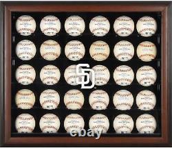 San Diego Padres Logo Brown Encadré 30-Ball Display Case Fanatics