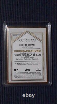 Shohei Ohtani 2022 Topps Definitive Gold Encadré Autographe 04/25 Clean Wow