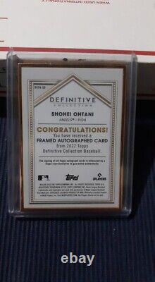 Shohei Ohtani 2022 Topps Definitive Gold Encadré Autographe 04/25 Clean Wow