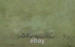 Sterling Strauser (américain En 1907 En 1995) Peinture À L’huile Nues Jouant Baseball