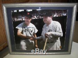 Ted Williams Signé Baseball Autograph Auto Photo Babe Ruth Framed Coa Psa / Adn