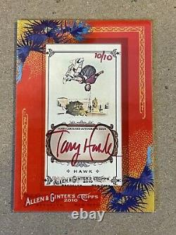 Tony Hawk 2010 Topps Allen & Ginter Red Ink Encadré Autograph Auto 10/10