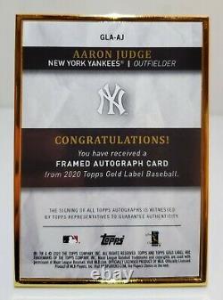 Topps 2020 Gold Label Aaron Judge #gla-aj Gold Frame Auto #6/10 Ny Yankees