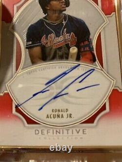 Topps Définitif 2020 Ronald Acuna Acuña Auto Red Framed 1/1. Vrai 1 Sur 1