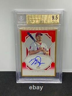Topps Définitif Mike Trout Gold Framed Red Auto 1/1 Bgs 9.5/10 Angels Hot