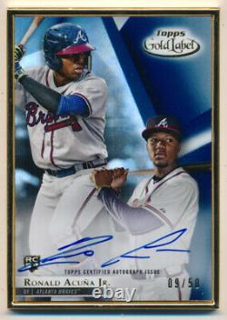 Topps Gold Label 2018 Framed Auto Ronald Acuna Rookie /50 Mint Clean