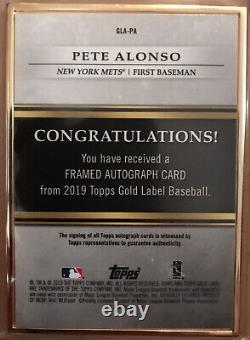 Topps Gold Label 2019 Framed Auto #gla-pa Pete Alonso Rc Ny Mets