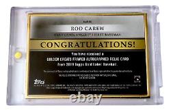 Topps Gold Label 2019 Rod Carew Golden Greats Encadré Jersey Sur Carte Auto 1/1