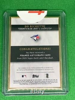 Topps Gold Label 2020 Bo Bichette Ssp 16/25! Rouge Gold Framed Auto Sur Card Rc