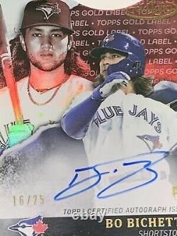 Topps Gold Label 2020 Bo Bichette Ssp 16/25! Rouge Gold Framed Auto Sur Card Rc