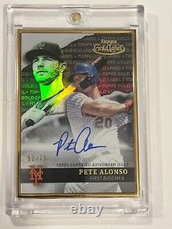 Topps Gold Label 2020 Pete Alonso Framed Rookie Black Auto /75 Rc Rookie Ny Mets