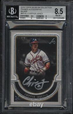 Topps Museum Collection 2018 Chipper Jones Framed Silver Bgs 8.5 Auto 10 05/15