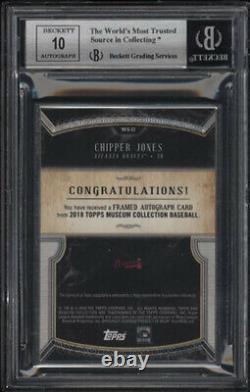 Topps Museum Collection 2018 Chipper Jones Framed Silver Bgs 8.5 Auto 10 05/15