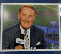 Vin Scully Autographié Signé Framed 8x10 Photo Avec Dodgers Vérifiez 98234