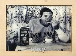 Vintage Babe Ruth Quaker Puffed Wheat Céréale Encadrée Publicité Photo