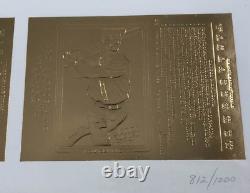 Vintage Cadre Babe Ruth & Lou Gehrig Action Packed Mint 24kt Gold Proof Sheet