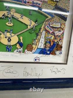 Yankee Fever Par Charles Fazzino 3d Encadré Nyc Baseball Autographié Ap /25 Art