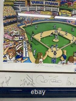 Yankee Fever Par Charles Fazzino 3d Encadré Nyc Baseball Autographié Ap /25 Art